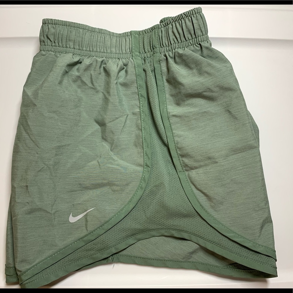 Nike running shorts in olive green